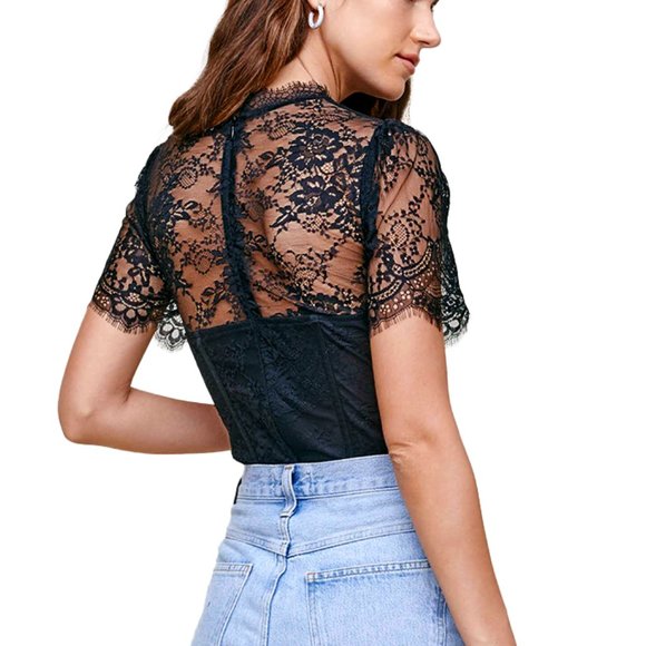 ASTR the Label 'Lacie' bustier black lace bodysuit. - Picture 2 of 3